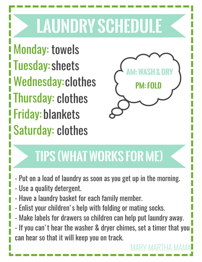 Laundry Schedule Free Printable AllFreePaperCrafts Com
