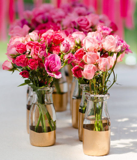 Royal Gold Dipped Vases