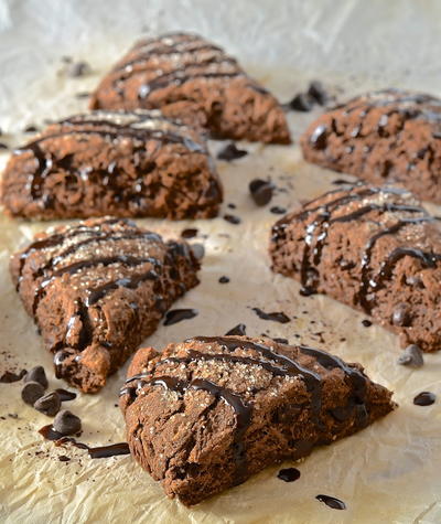 Healthier Double Chocolate Scones