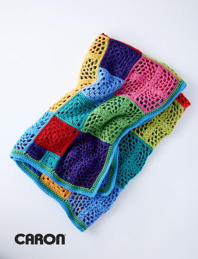 Kaleidosquares Crochet Afghan