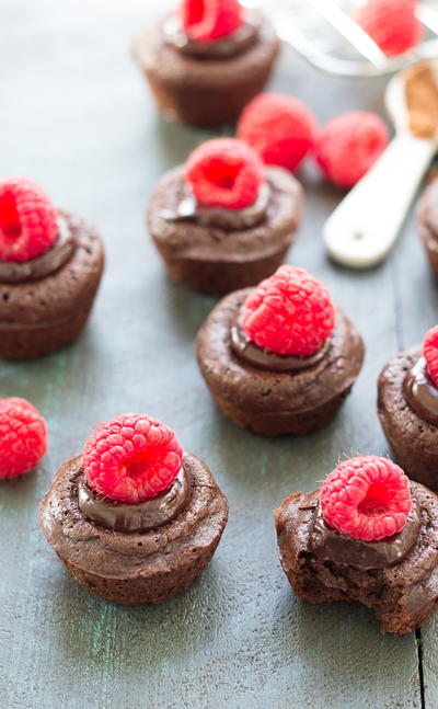 Raspberry Brownie Bites