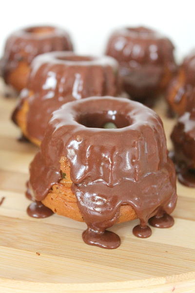 Mini Orange Bundt Cakes with Chocolate & Nutella Glaze