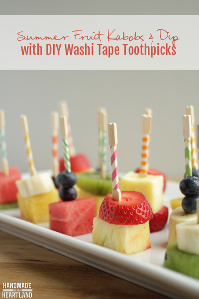 Washi Tape Toothpick Summer Fruit Kabobs