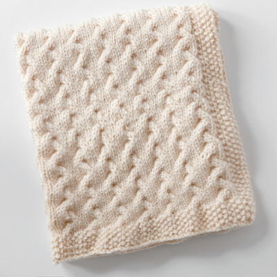 Knitted Spiral Square Baby Blanket