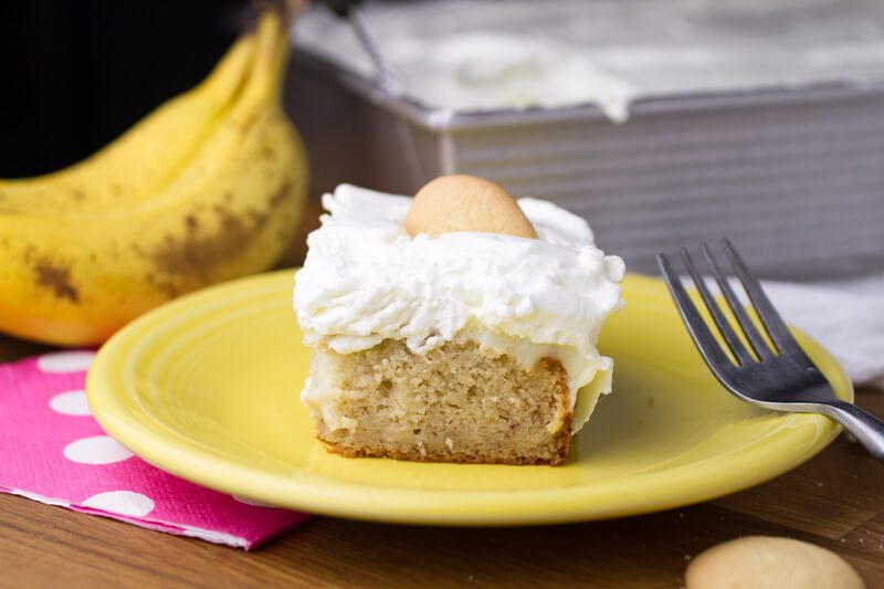 Homemade Banana Pudding Poke Cake