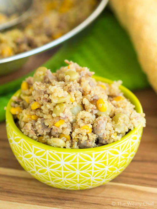 Sausage and Quinoa Sucotash Skillet