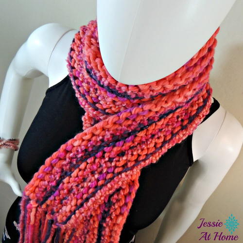 Bold Boho Knitted Scarf Pattern