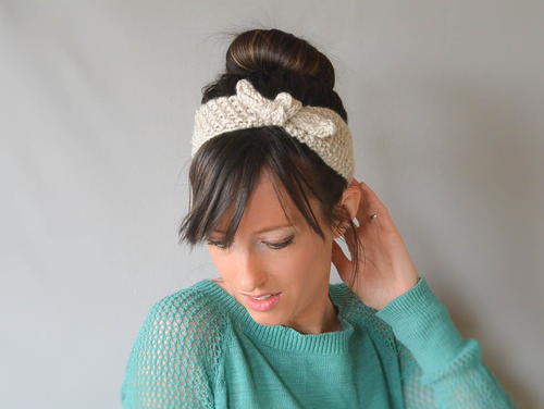 Vintage Tie Up Knit Headband