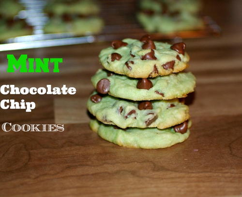 Mint Green Chocolate Chip Cookies