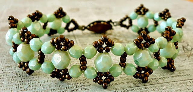 Coastal Crystal Seafoam Beaded Bracelet