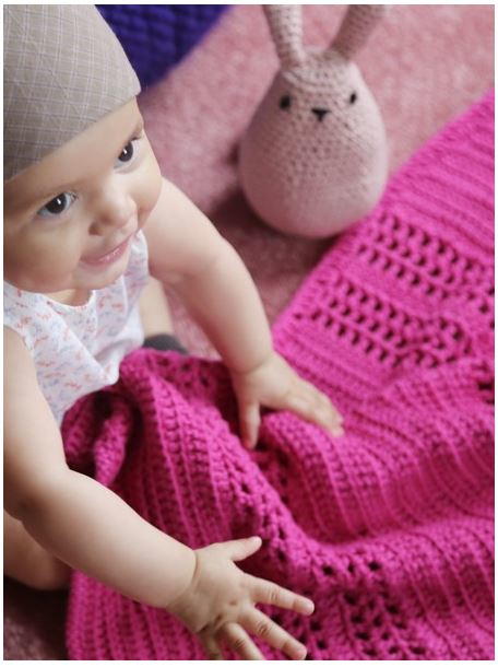 Bubblegum Lace Baby Blanket