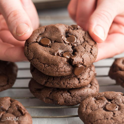 4 Ingredient Double Chocolate Cookies