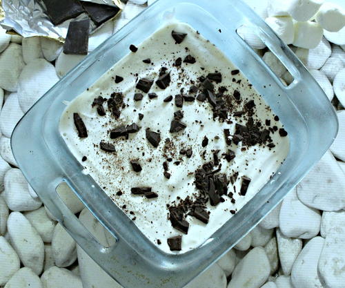 Chocolate Chunk Marshmallow Fluff Cake