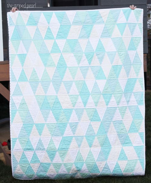 Aqua Isosceles Triangle Quilt Pattern