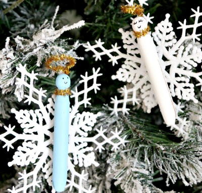 Clothespin Angel Christmas Ornament Crafts