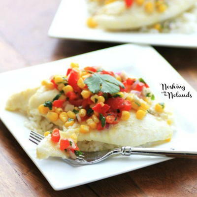 Fish Fillet with Corn and Red Pepper Salsa