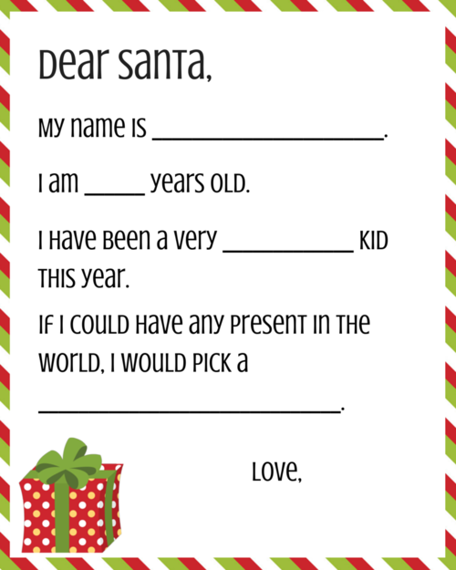 Letter to Santa Free Printables