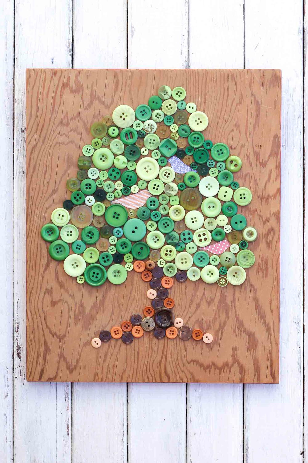 Button Tree Art Earth Day Craft | AllFreeHolidayCrafts.com