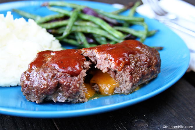 Cheesy BBQ Mini Meatloaf Recipe  FaveSouthernRecipes.com