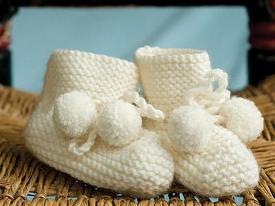 Vintage Pom Pom Booties