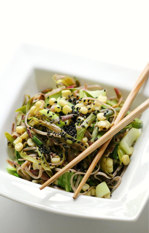 Shaved Purple Asparagus & Asian Vegetable Soba Noodles