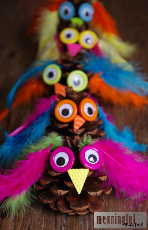 Adorable Owl Pinecone Craft
