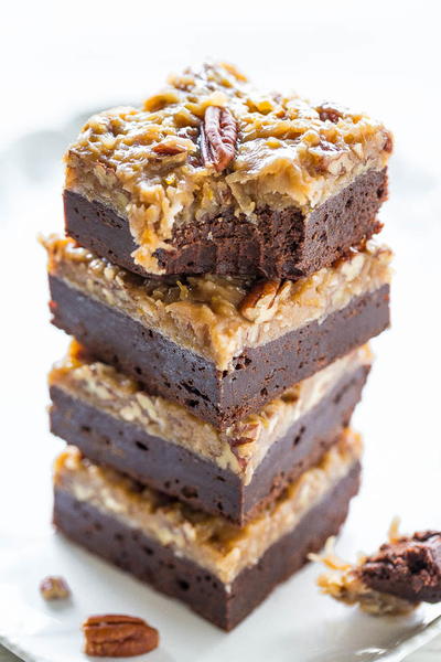 Ooey Gooey German Chocolate Brownies