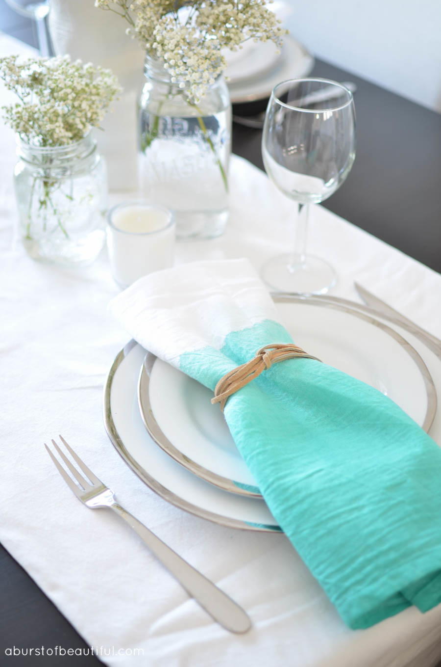 Watercolor DIY Table Napkins | AllFreeHolidayCrafts.com