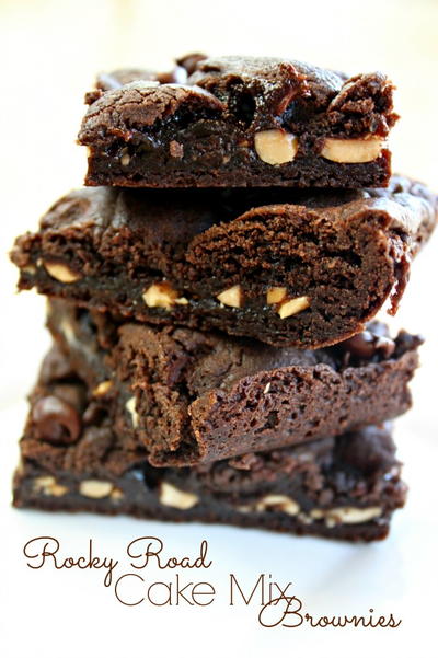 Rocky Road Cake Mix Brownies