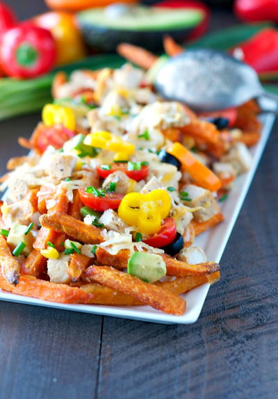 Sheet Pan Supper: Skinny Chicken Taco Fries