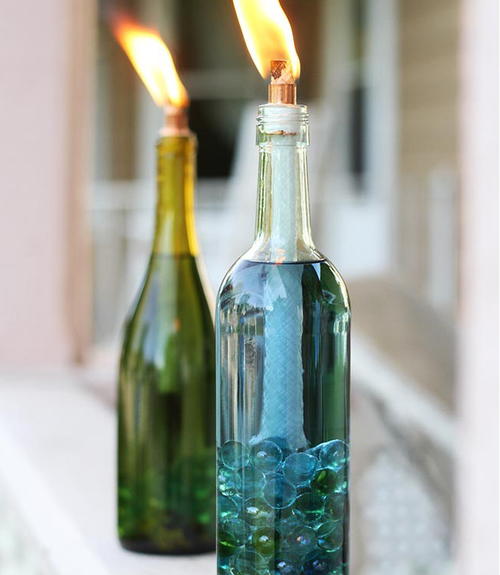 Wine Bottle DIY Citronella Candles