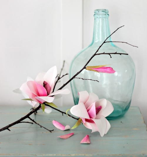 Watercolor Magnolia DIY Paper Flowers