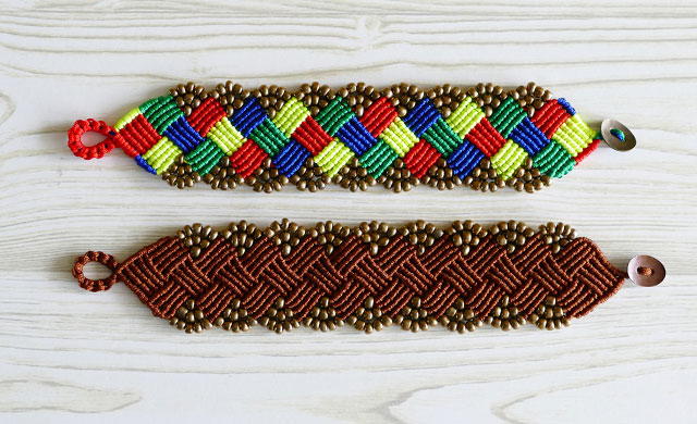 Beaded Square Macrame Bracelet