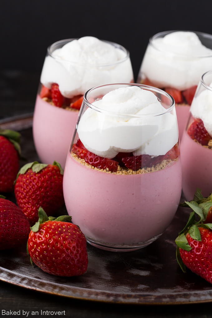 No Bake Strawberry Cheesecake Mousse  TheBestDessertRecipes.com