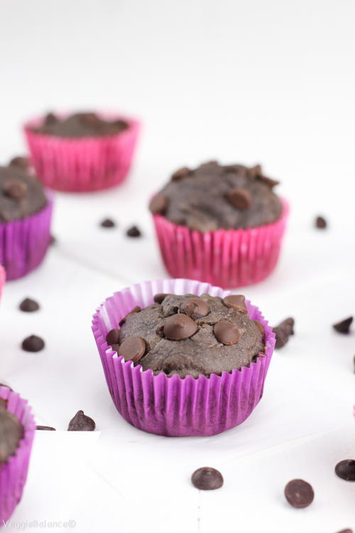 Healthy Double Chocolate Chip Banana Muffins