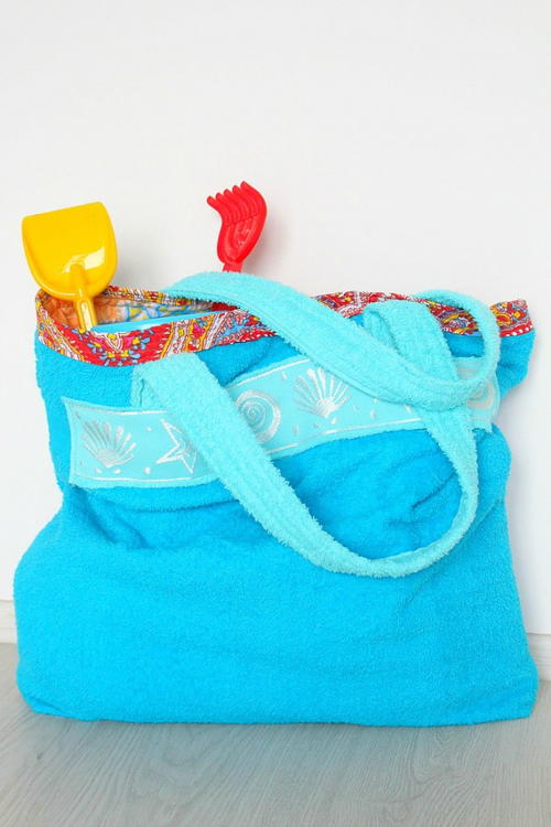 Towel beach tote bag tutorial