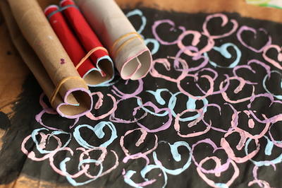 Paper Heart Stamp Art