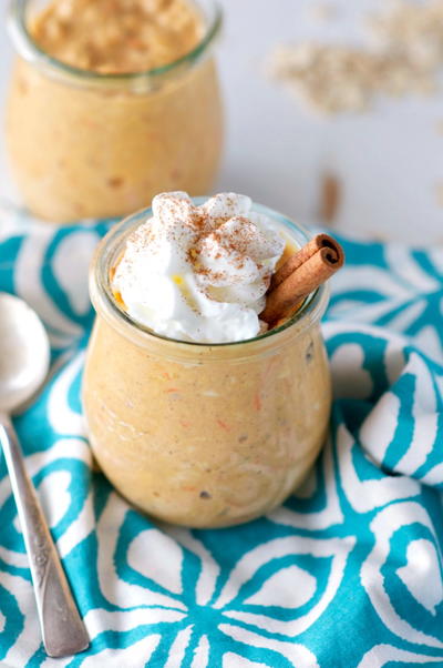 {High Protein} Carrot Cake Overnight Oats