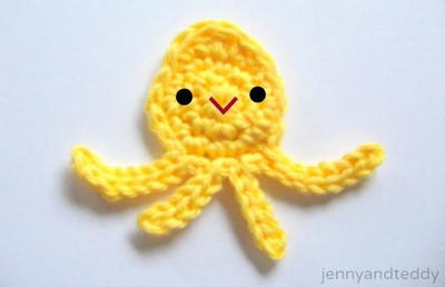 Baby Octopus Crochet Applique