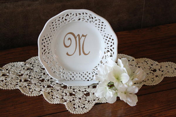 Monogrammed China Plate