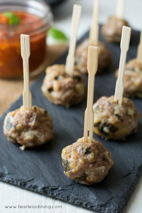 Savory Gluten Free Ground Pork and Leek Meatballs