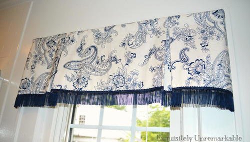 Box Pleat Valance On A Rod