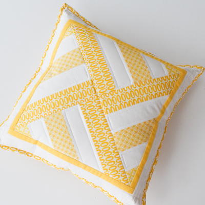 Geometric Throw Pillow with Lapped Zip Back