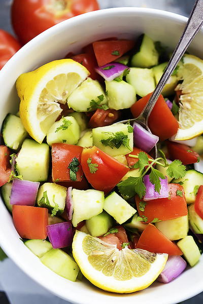 Throw Together Tomato Cucumber Salad