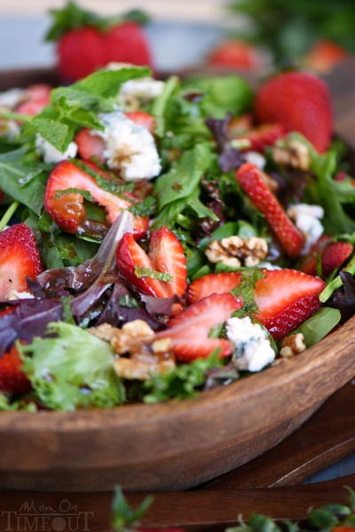 Strawberry Salad with Gorgonzola, Walnuts, and Mint