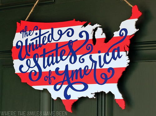 Patriotic USA Map Craft