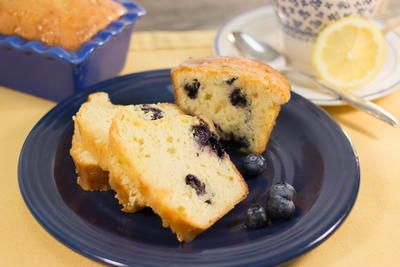 Kentucky Butter Cake with Blueberries