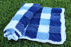 Crochet Gingham Picnic Blanket Afghan