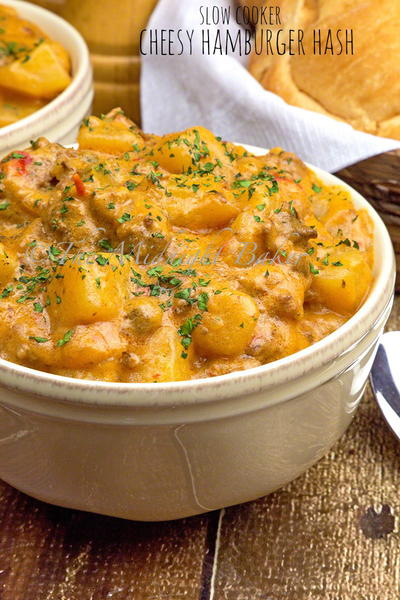 Slow Cooker Cheesy Hamburger Hash