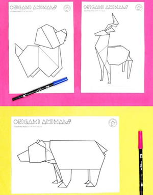 Origami Animal Coloring Pages Allfreepapercrafts Com